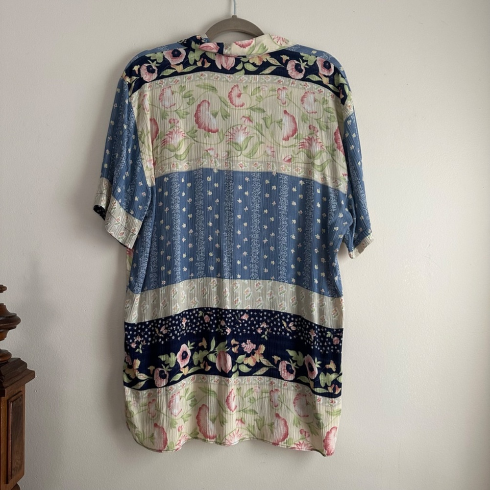 Vintage Short Sleeve Floral Gauze Shirt - Picture 7 of 7
